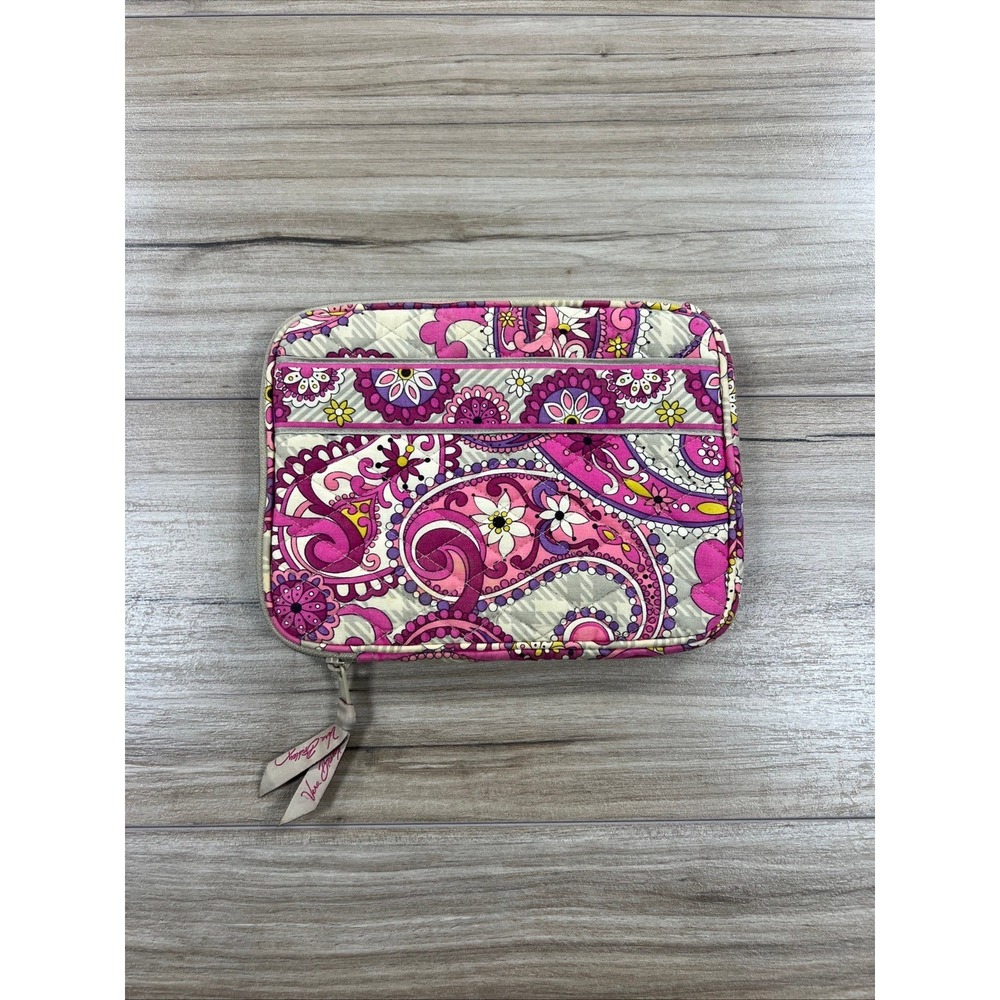 Vera Bradley Pink Purple Paisley Quilted Cotton Tablet E-Reader Tech Case Sleeve